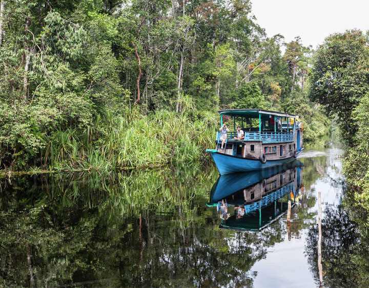 A Klotok (Typical long boat)